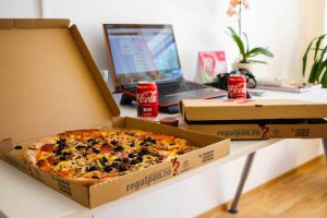 not healthy eating at work pizza and soda